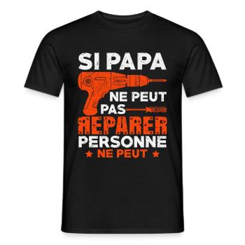 papa bricoleur,cadeau pour papa - T-shirt homme - noir - Devant - AI Model Male 178 light (178cm)