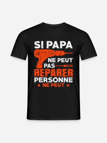 papa bricoleur,cadeau pour papa - T-shirt homme - noir