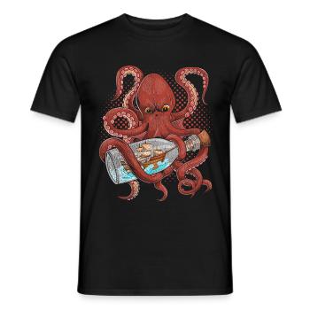 Pieuvre cadeau mer pieuvre - T-shirt homme - noir - Devant - AI Model Male 178 light (178cm)