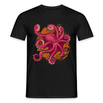 Oktopus - Männer T-Shirt - Schwarz - Vorne - AI Model Male 178 light (178cm)