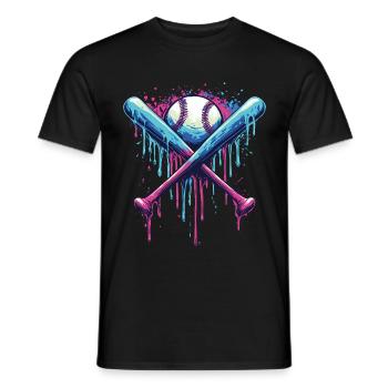 Baseball - Männer T-Shirt - Schwarz - Vorne - AI Model Male 178 light (178cm)