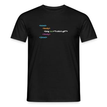 html programmer computer nerd - Men's T-Shirt - black - Front - AI Model Male 178 light (178cm)