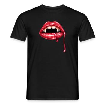 Gothic Vampire Halloween Lips Trick Or Treat Gift - Men's T-Shirt - black - Front - AI Model Male 178 light (178cm)