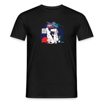 Lustiges dalmatinisches Hundetattoo - Männer T-Shirt - Schwarz - Vorne - AI Model Male 178 light (178cm)