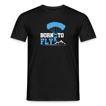 Born To Fly Paragliding Adventure Paraglider - Men's T-Shirt - black - Front - AI Model Male 178 light (178cm)
