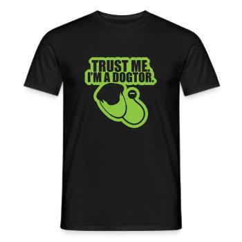 Trust Me I'm a Dogtor Funny Vet Veterinarian Dog - Men's T-Shirt - black - Front - AI Model Male 178 light (178cm)