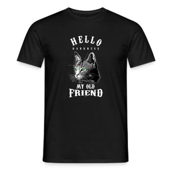Bonjour les ténèbres mon vieil ami drôle chat amoureux - T-shirt homme - noir - Devant - AI Model Male 178 light (178cm)