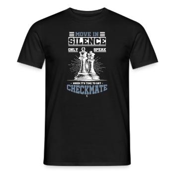 Move In Silence Only Speak Checkmate Chess - Men's T-Shirt - black - Front - AI Model Male 178 light (178cm)