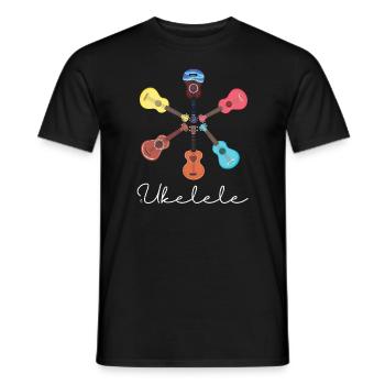 Cute Ukelele Instrument Graphic Art For Musician - Men's T-Shirt - black - Front - AI Model Male 178 light (178cm)