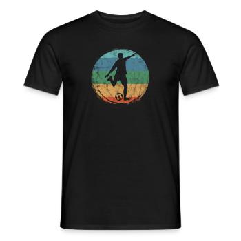 Retro Football Soccer Sports Vintage Graphic - Men's T-Shirt - black - Front - AI Model Male 178 light (178cm)