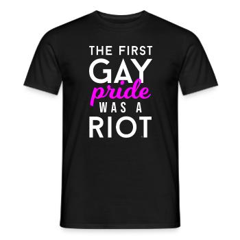 The First Gay Pride LGBT LGBTQ Transgender Support - Men's T-Shirt - black - Front - AI Model Male 178 light (178cm)