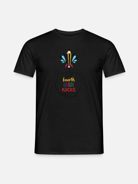 Fourth Grade Rocks Back To School Studying Gifts - Men's T-Shirt - black