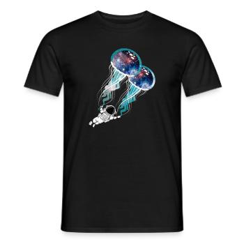 Nébuleuse Galaxie Astronaute De l’espace Extra-atmosphérique Méduses - T-shirt homme - noir - Devant - AI Model Male 178 light (178cm)