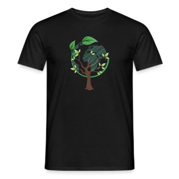 Earth Tree Globe Mother Nature Environment Forest - Men's T-Shirt - black - Front - AI Model Male 178 light (178cm)