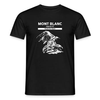 Mont Blanc Alps White Mountain 15410 FT Snowy - Men's T-Shirt - black - Front - AI Model Male 178 light (178cm)