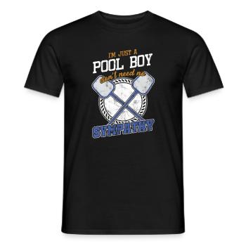 Ich bin nur ein Pool Boy Funny Pool Cleaning Cleaner - Männer T-Shirt - Schwarz - Vorne - AI Model Male 178 light (178cm)