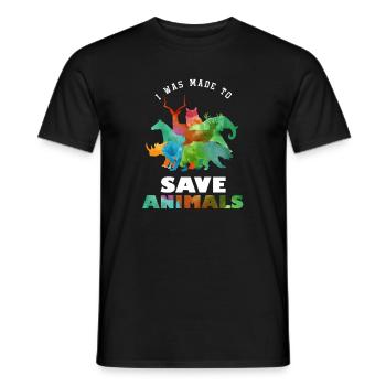 Rescue Pets Made To Save Défenseur des droits des animaux - T-shirt homme - noir - Devant - AI Model Male 178 light (178cm)