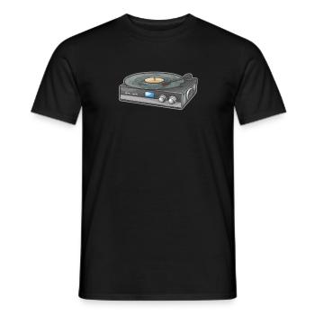 Vintage Vinyl Plattenspieler - Männer T-Shirt - Schwarz - Vorne - AI Model Male 178 light (178cm)