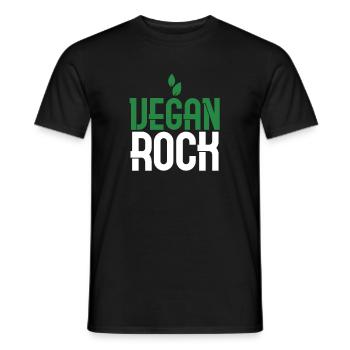 Vegan Rock Vegetarian Veganism Wellness Healthy - Men's T-Shirt - black - Front - AI Model Male 178 light (178cm)