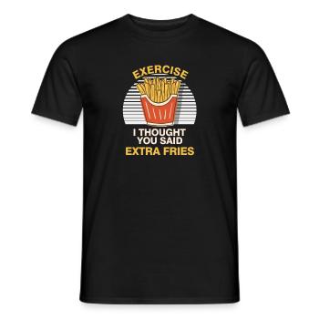 Exercice I Pensée Extra Fries Workout Diet Gym - T-shirt homme - noir - Devant - AI Model Male 178 light (178cm)
