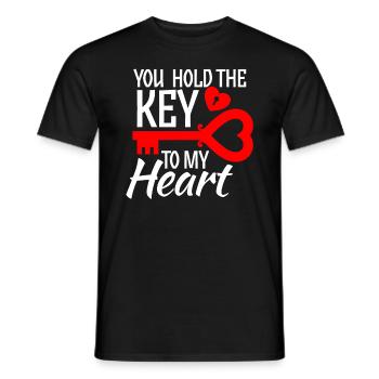 Tu détiens la clé de mon coeur amour romance cupidon - T-shirt homme - noir - Devant - AI Model Male 178 light (178cm)