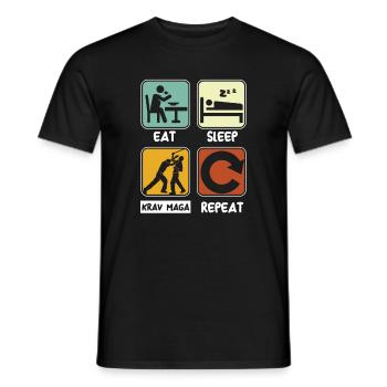 Mangez sommeil Krav Maga Répéter le combat d’arts martiaux - T-shirt homme - noir - Devant - AI Model Male 178 light (178cm)