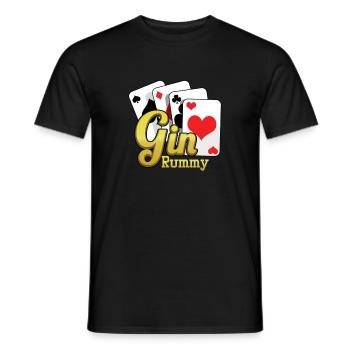 Gin Rummy Cards TwoPlayer Card Game French Cards - Men's T-Shirt - black - Front - AI Model Male 178 light (178cm)