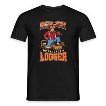Entspannen Sie sich, dass mein Vati ein Holzfäller-Holzfäller ist - Männer T-Shirt - Schwarz - Vorne - AI Model Male 178 light (178cm)