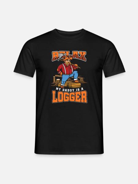Détendez-vous, mon papa est un bûcheron bûcheron bûcheron - T-shirt homme - noir