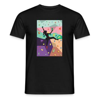 Indoor Activities Indoor Rock Climbing Action - Men's T-Shirt - black - Front - AI Model Male 178 light (178cm)