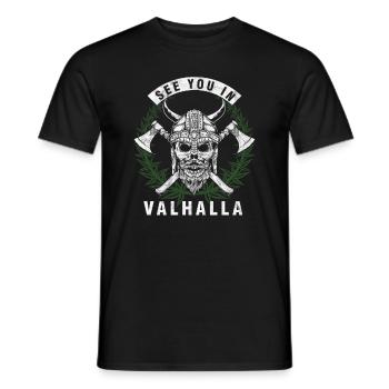 Rendez-vous dans valhalla Cool Norsemen Mythe Viking - T-shirt homme - noir - Devant - AI Model Male 178 light (178cm)