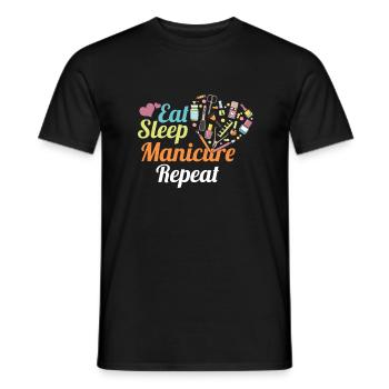 Eat Sleep Manicure Repeat Fingernails Manicurist - Men's T-Shirt - black - Front - AI Model Male 178 light (178cm)