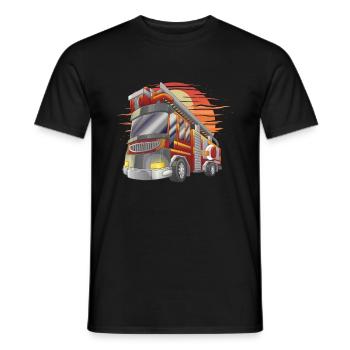 Firetruck Firefighting Fireman Firefighter Fire - T-shirt homme - noir - Devant - AI Model Male 178 light (178cm)