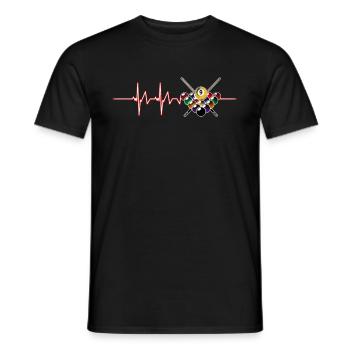 Billiards Hearbeat Snooker Billiardist Nine Balls - Men's T-Shirt - black - Front - AI Model Male 178 light (178cm)