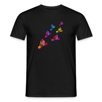 Volants Sports Badminton Colorés Servent - T-shirt homme - noir - Devant - AI Model Male 178 light (178cm)