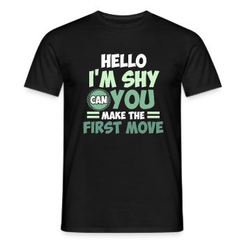 Mûre Pun Hilarante Flirt Dating Blague Bonjour, je suis - T-shirt homme - noir - Devant - AI Model Male 178 light (178cm)