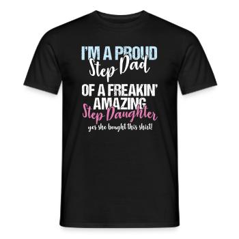 Beau-père Je suis fier de mon père - T-shirt homme - noir - Devant - AI Model Male 178 light (178cm)