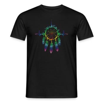 Culture amérindienne Plumes de saule - T-shirt homme - noir - Devant - AI Model Male 178 light (178cm)