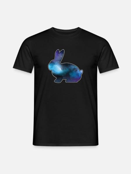 Rabbit Cute Animals Bunnies Hare Wildlife Nature - Men's T-Shirt - black