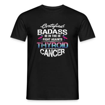 Badass certifiée survivante du cancer - T-shirt homme - noir - Devant - AI Model Male 178 light (178cm)