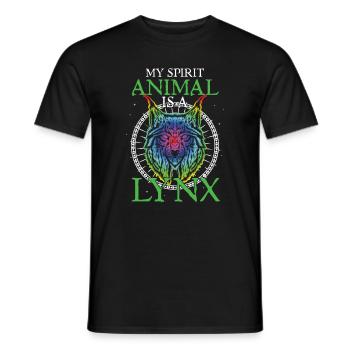 Lynx Lover Big Cat My Spirit Animal Is A Lynx Cat - Men's T-Shirt - black - Front - AI Model Male 178 light (178cm)
