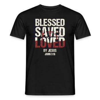 Christian Faith Pastor Preacher God Jesus - Men's T-Shirt - black - Front - AI Model Male 178 light (178cm)
