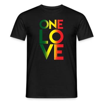 One Love Rasta Reggae Rastafari Musikliebhaber Geschenk - Männer T-Shirt - Schwarz - Vorne - AI Model Male 178 light (178cm)