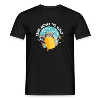Travelers Traveling Adventure Vacation Traveling - Men's T-Shirt - black - Front - AI Model Male 178 light (178cm)