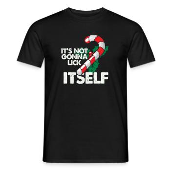 Ca ne va pas se lécher La canne de Noël - T-shirt homme - noir - Devant - AI Model Male 178 light (178cm)