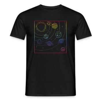 Buntes Universum-Planeten-Galaxie-Universum - Männer T-Shirt - Schwarz - Vorne - AI Model Male 178 light (178cm)