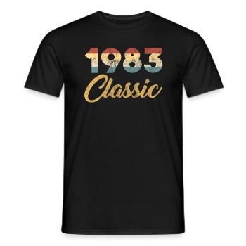 37 ème cadeau d'anniversaire pour hommes et femmes 1983 - T-shirt homme - noir - Devant - AI Model Male 178 light (178cm)