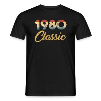 40 ème cadeau d'anniversaire pour hommes et femmes 1980 - T-shirt homme - noir - Devant - AI Model Male 178 light (178cm)