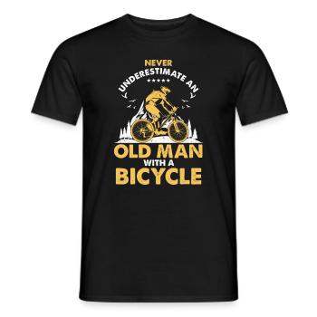 Fitness Opa Heimtrainer Fahrrad MTB - Männer T-Shirt - Schwarz - Vorne - AI Model Male 178 light (178cm)