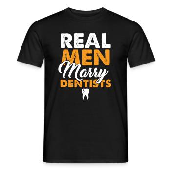 Dentistry Dentist Dental Student Humor Gift Real - Men's T-Shirt - black - Front - AI Model Male 178 light (178cm)